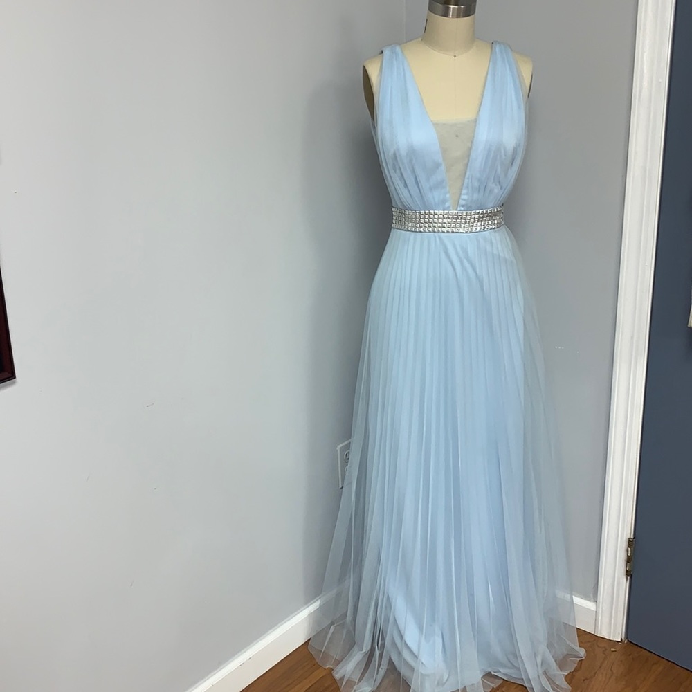 Blue evening gown